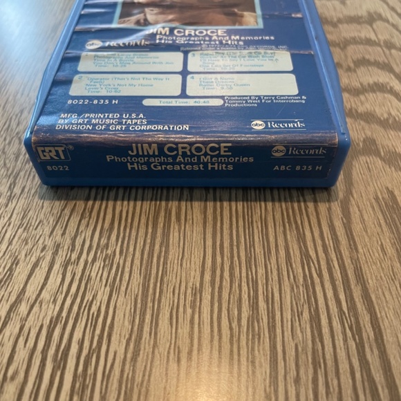 Jim Croce 8 Track Tape Photographs and Memories, His Greatest Hits, 1974 Vintage - Picture 3 of 6